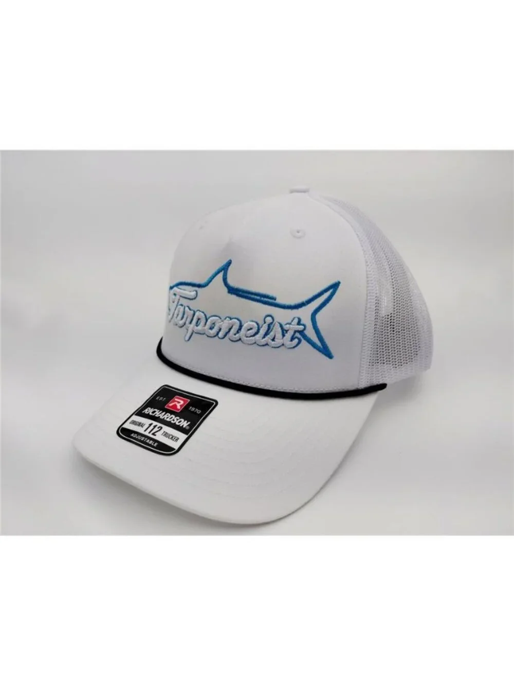 Retro Tarponeist Tarpon Embroidered White Richardson 112 Rope Trucker Hat Fishin